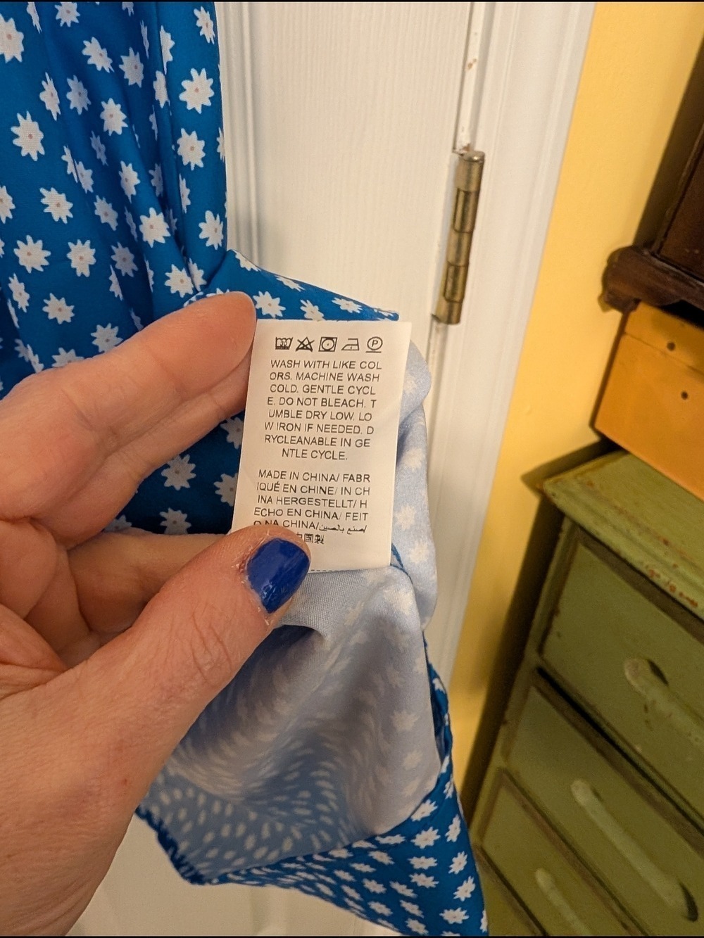 Blue Mini Dress Daisies - Picture 4 of 5